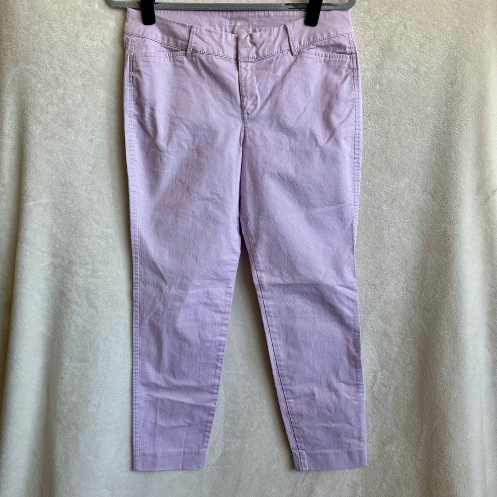 Old Navy Pixie Womens Pale Pink Lavender Stretch Ankle Pants Size‎ 6